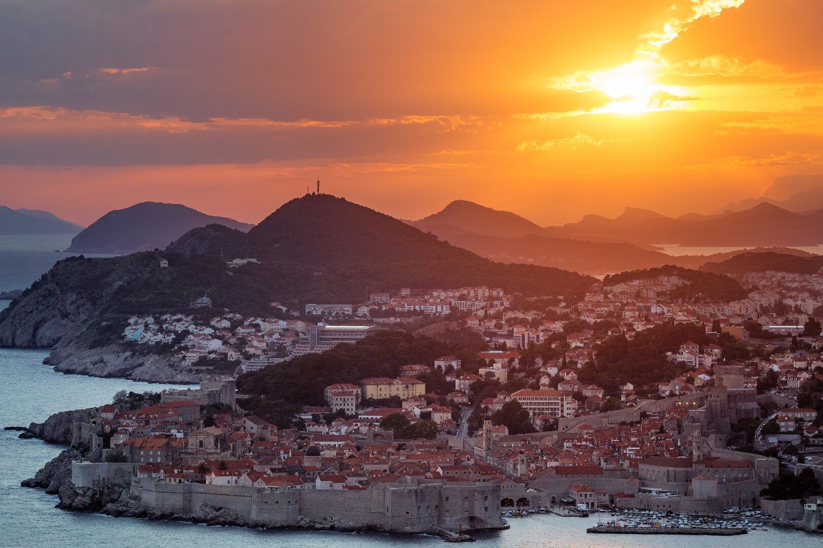 sunset in dubrovnik