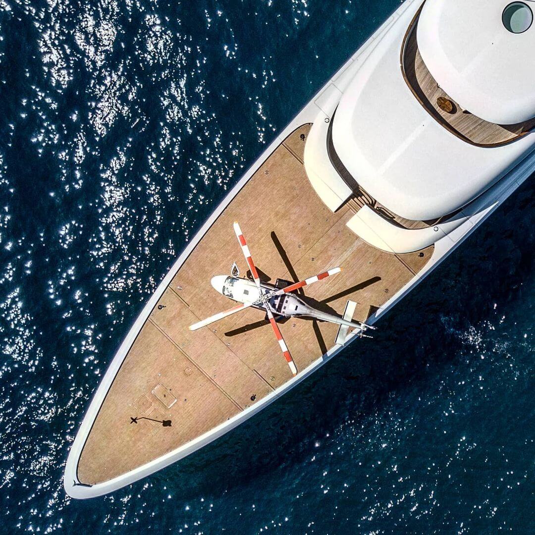 helicopter on a yacht charter