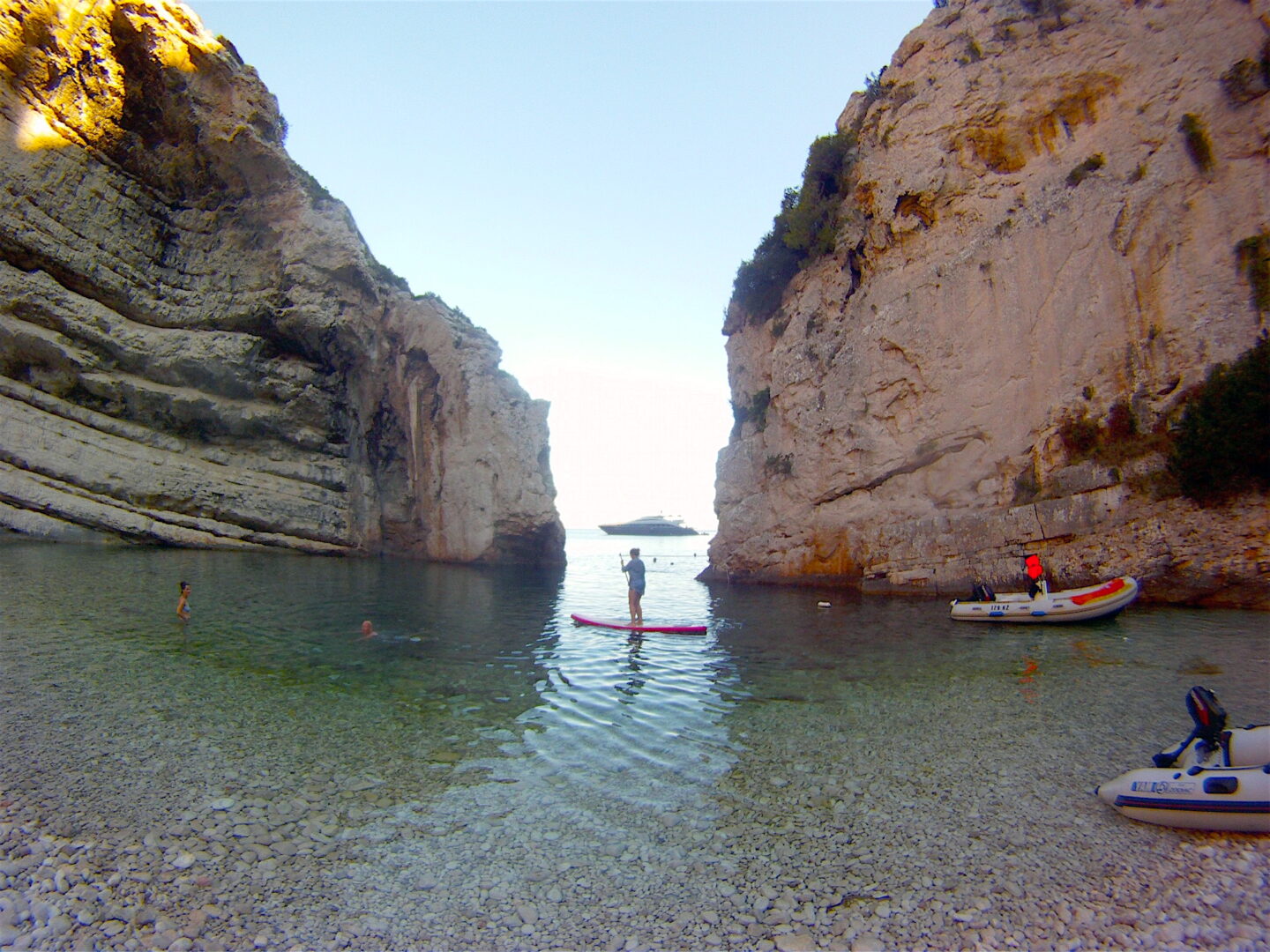 paddleboard adventures in stiniva bay