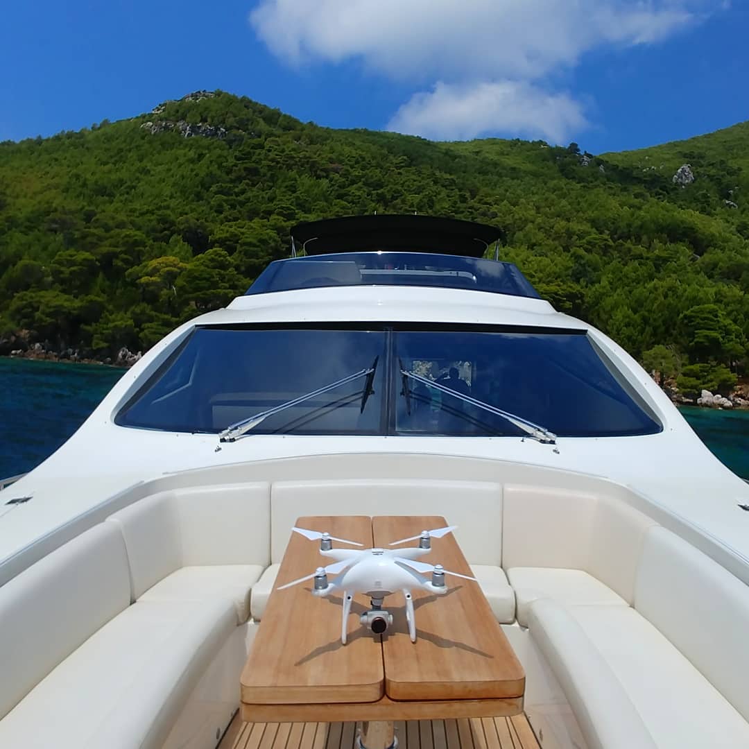 Yacht drone footage