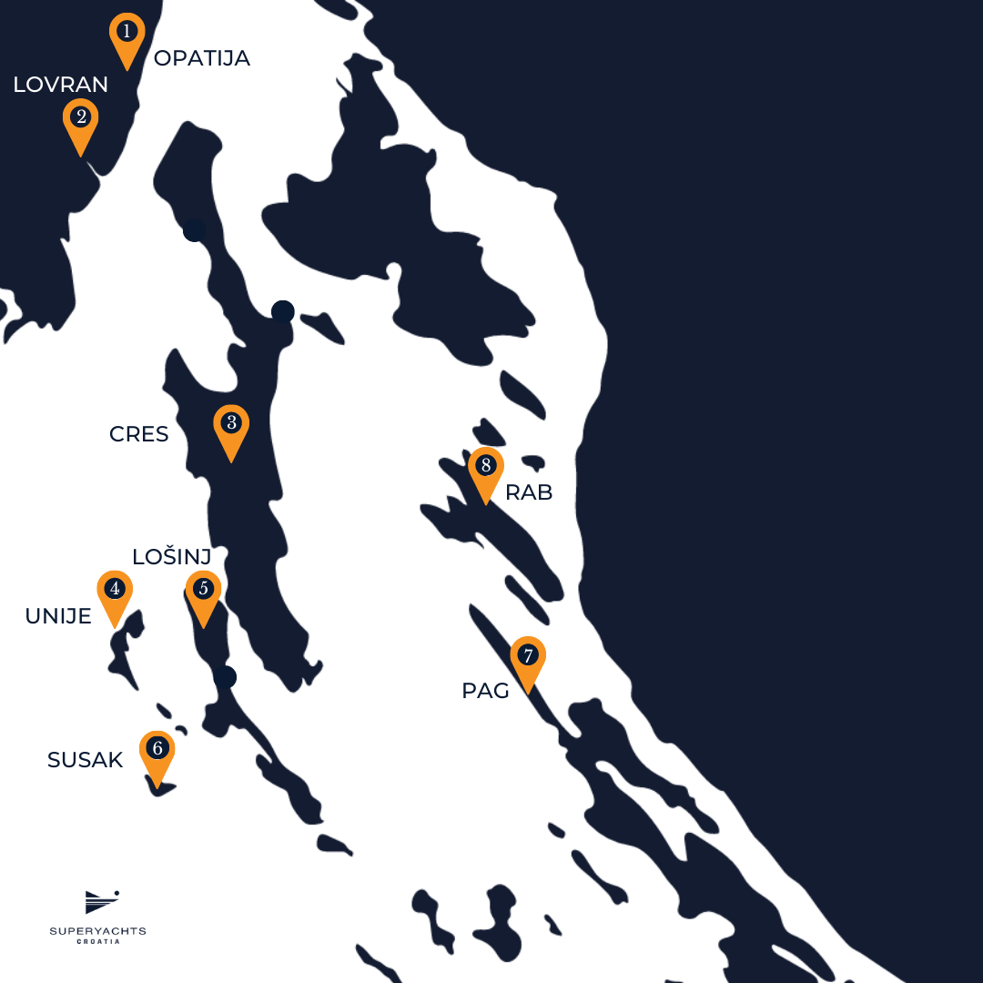 Yach Charter in Opatija map