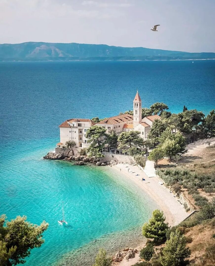 Yacht Charter in Brač island sandy beach on brač