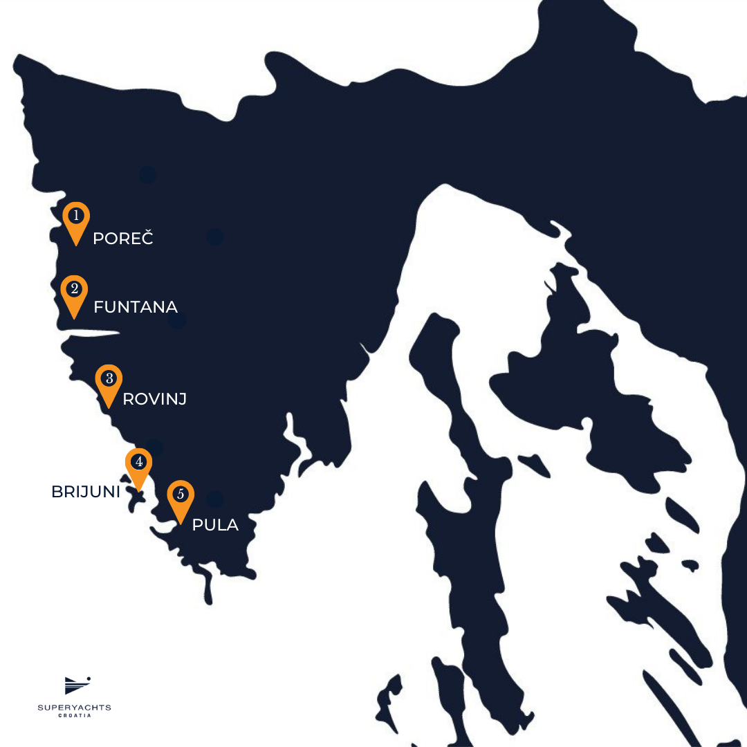 Yacht Charter in Poreč map