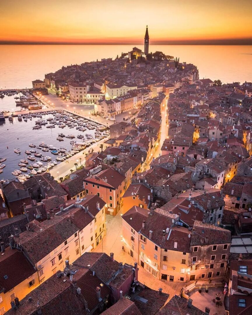 Yacht charter in Poreč aerial view of rovinj