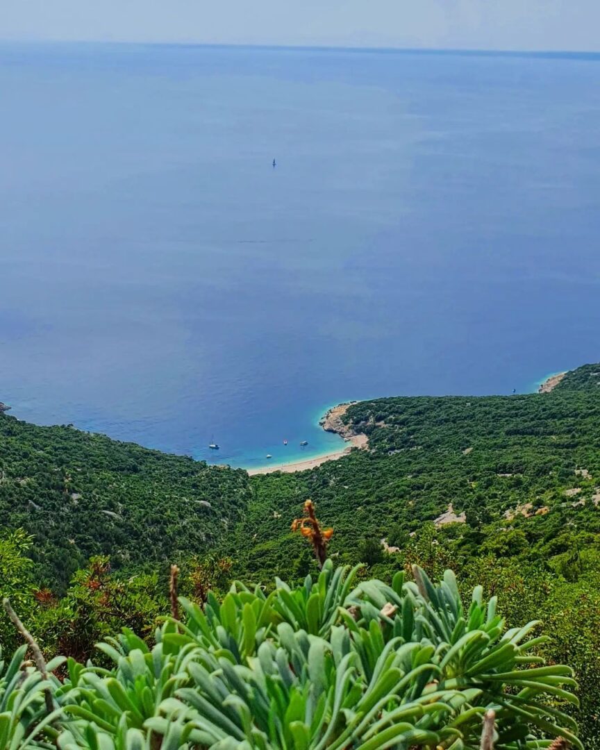 Yacht charter in Opatija aerial view of the beach on cres island