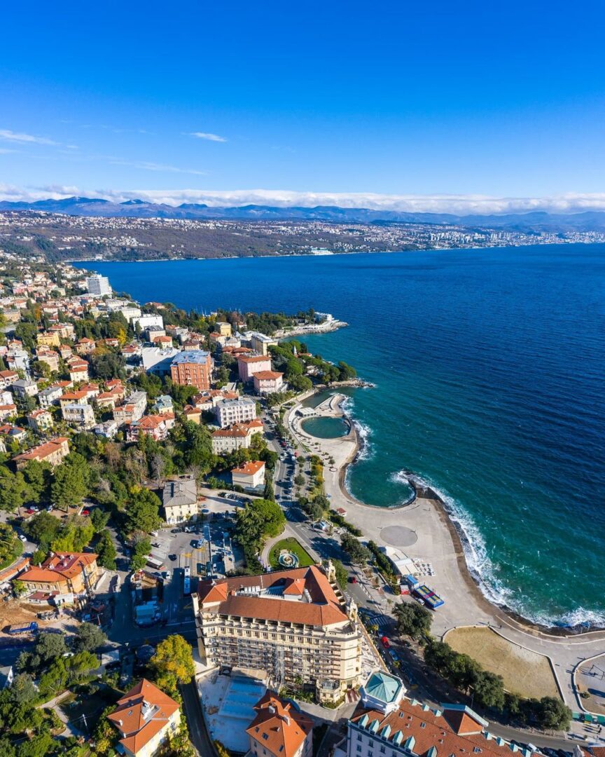 Yacht charter in Opatija aerial view of opatija