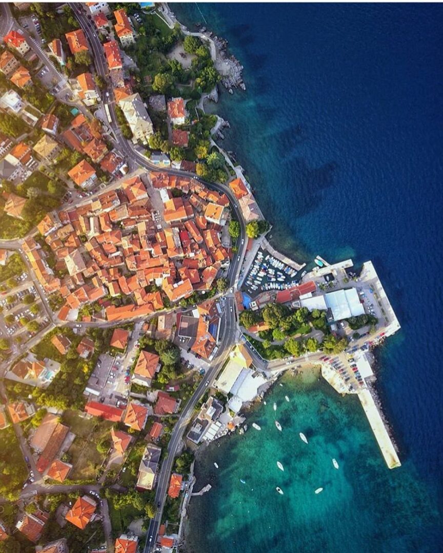 Yacht charter in Opatija aerial view of lovran