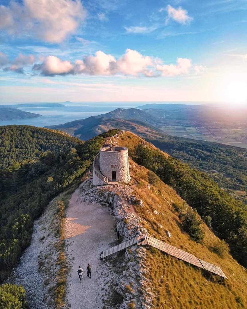 Yacht charter in Opatija fortress on top of učka