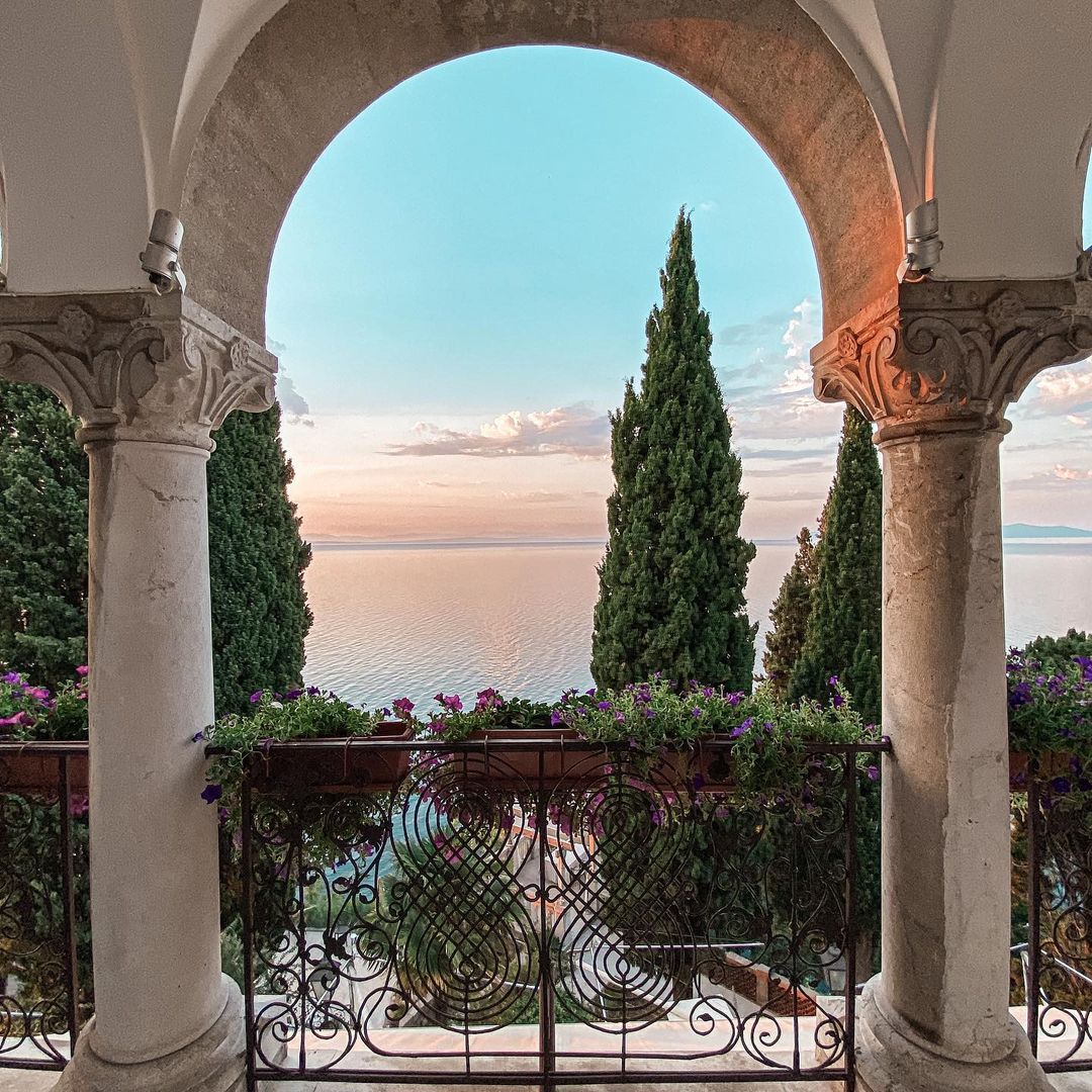 Yacht charter in Opatija view of the sea from a balcony