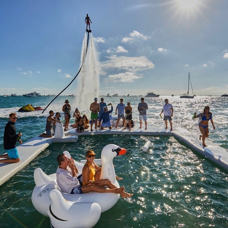 yacht birthday party with water toys