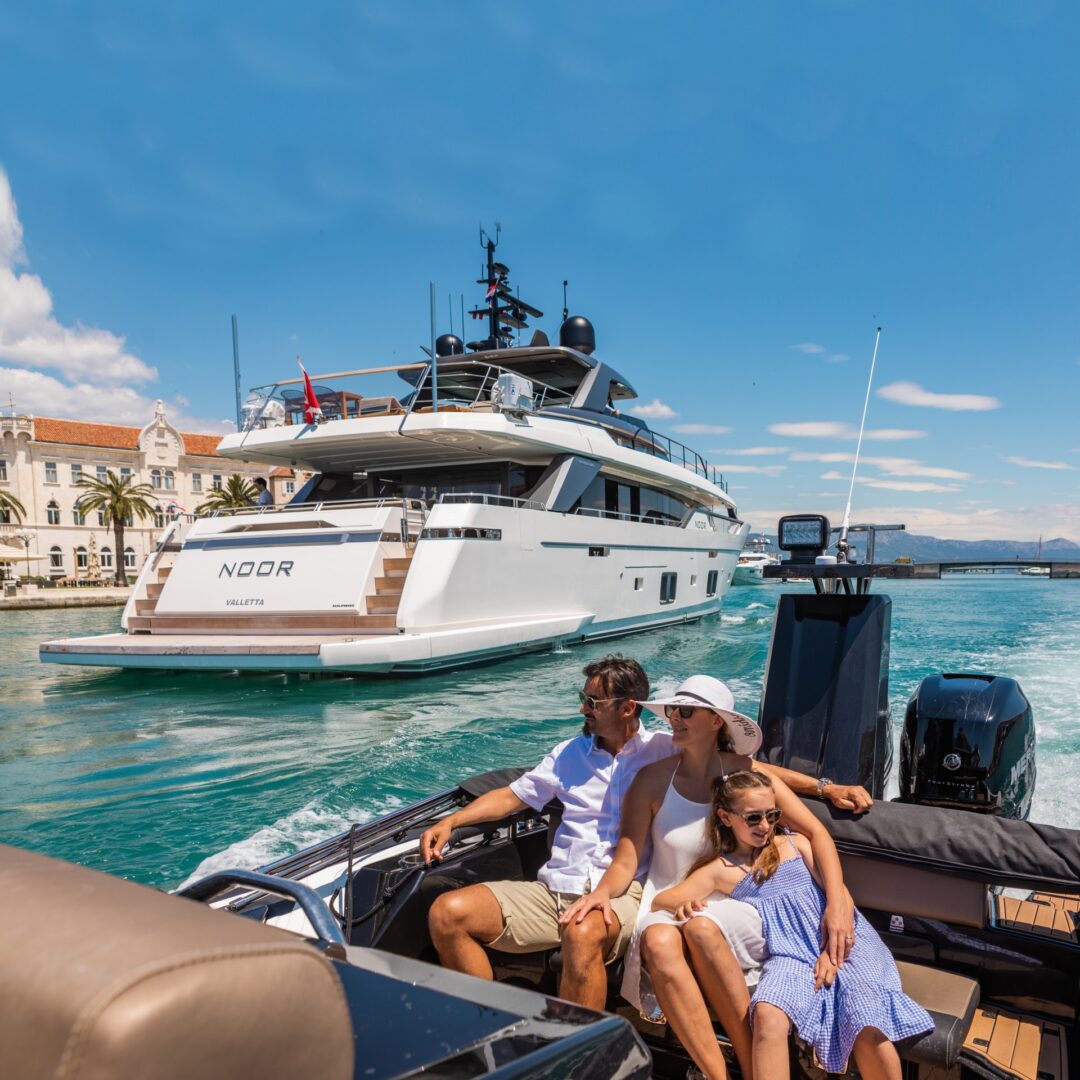 yacht charter support tender ride near a yacht