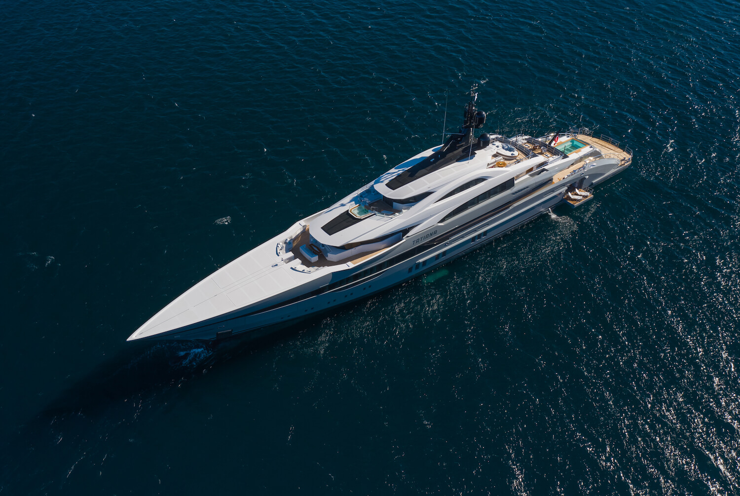 Tatiana yacht charter aerial view