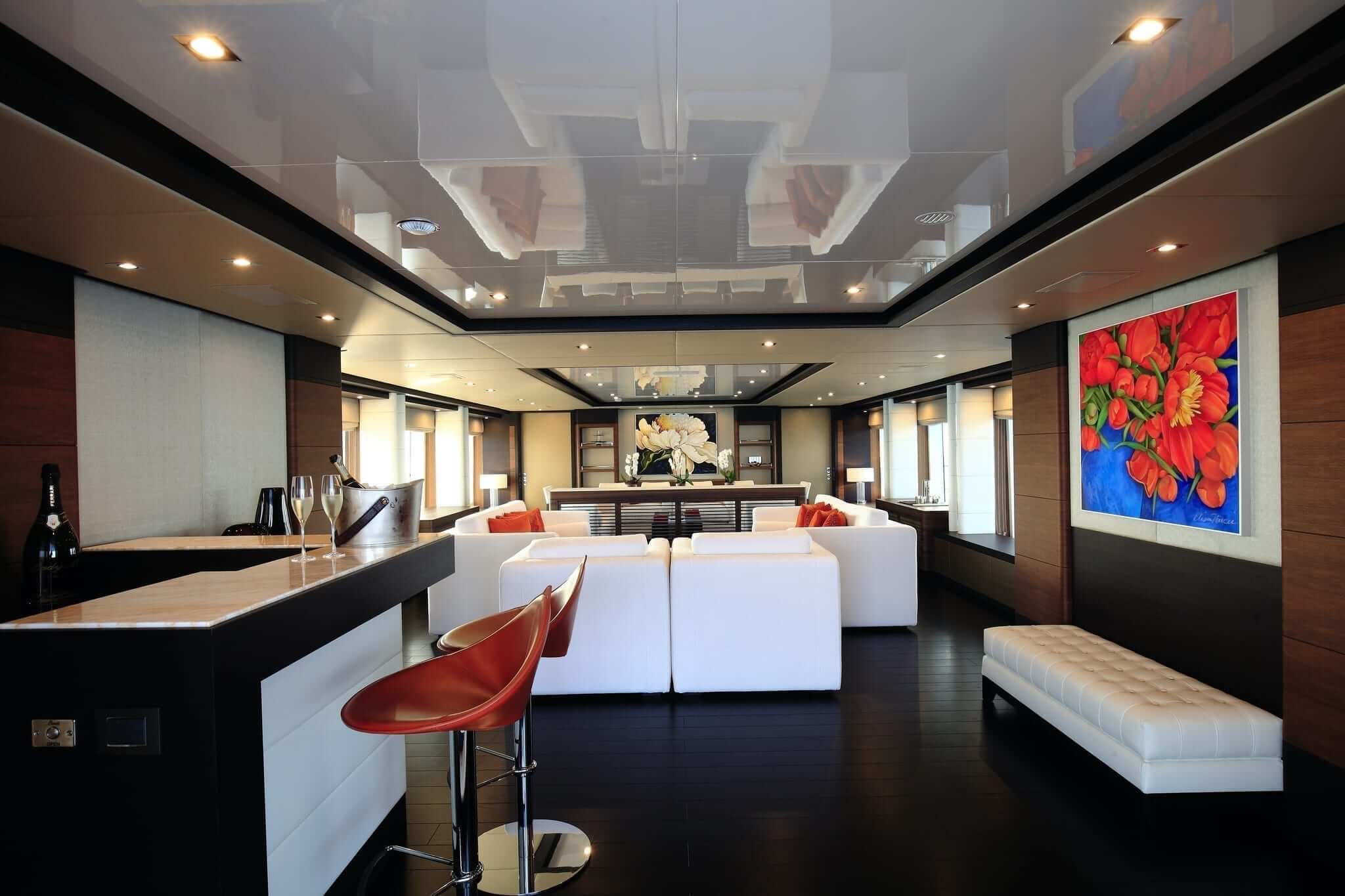 main salon superyacht bar