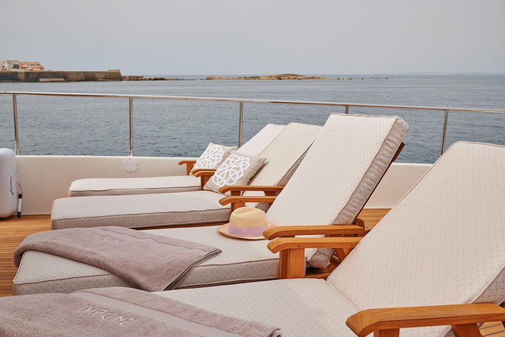 sundeck loungers on the yacht imagine