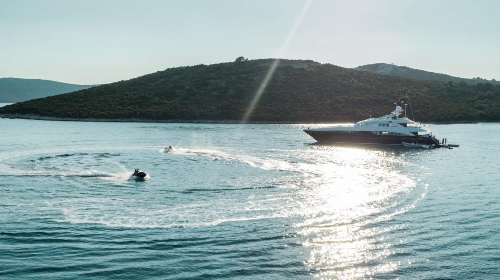 agram yacht charter with a jetski