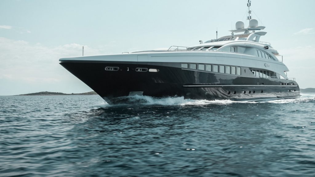 agram yacht for charter front view