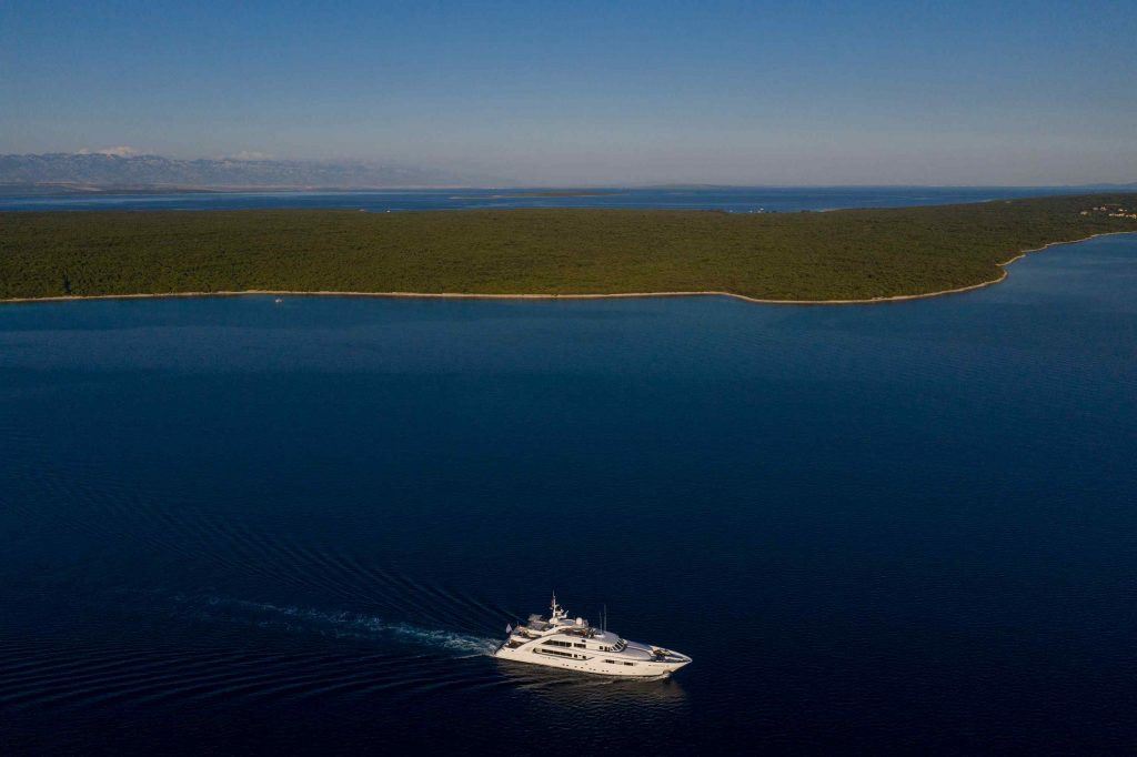 Alalya Yacht Charter cruising in Croatia aerial view