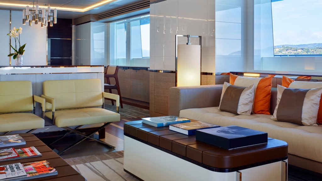 asya yacht charter main salon sofas