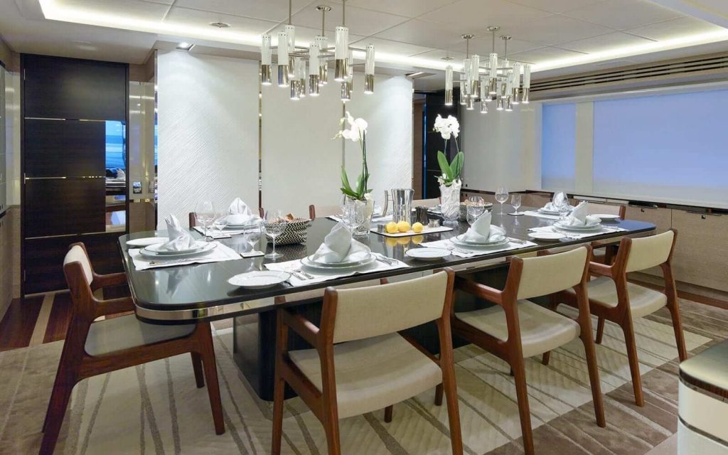 asya yacht charter dining area