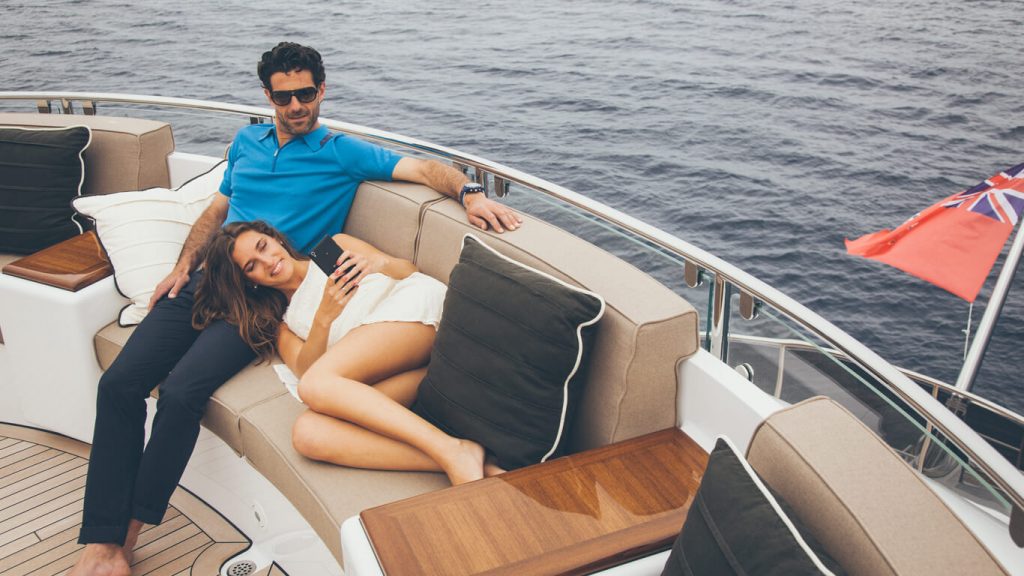 asya yacht charter relaxing on the flybridge