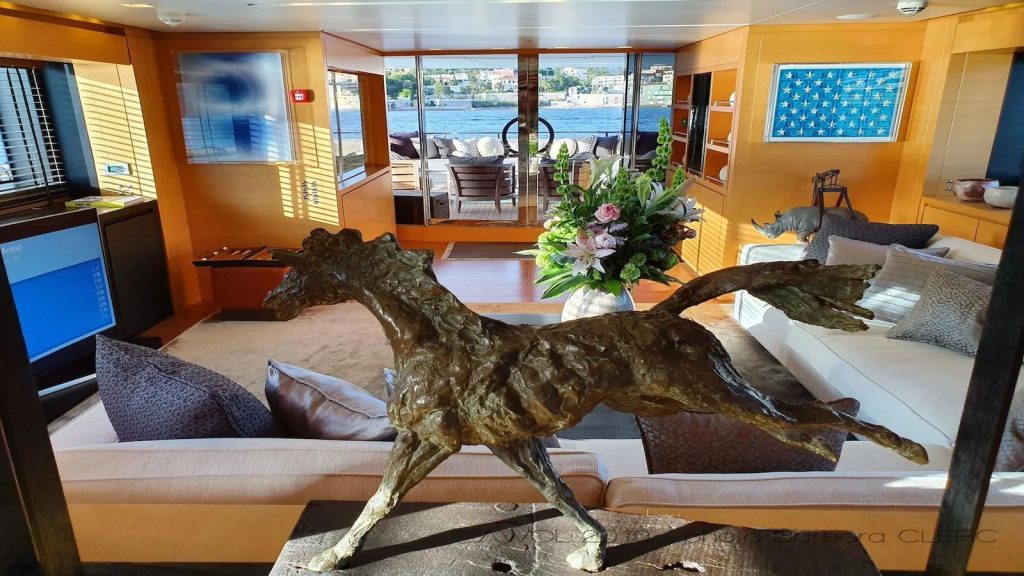 away yacht charter art in the main saloon