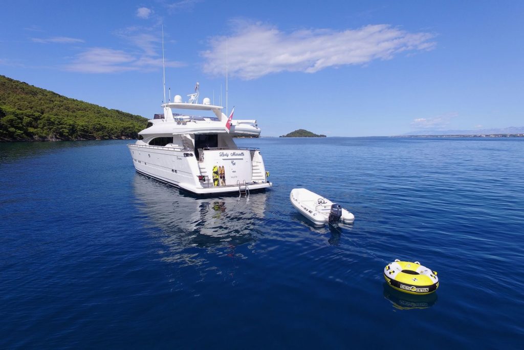 water toys by a superyacht