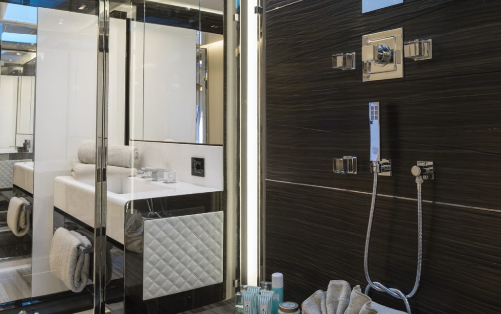 sanctuary yacht charter Master Cabin en suite bathroom