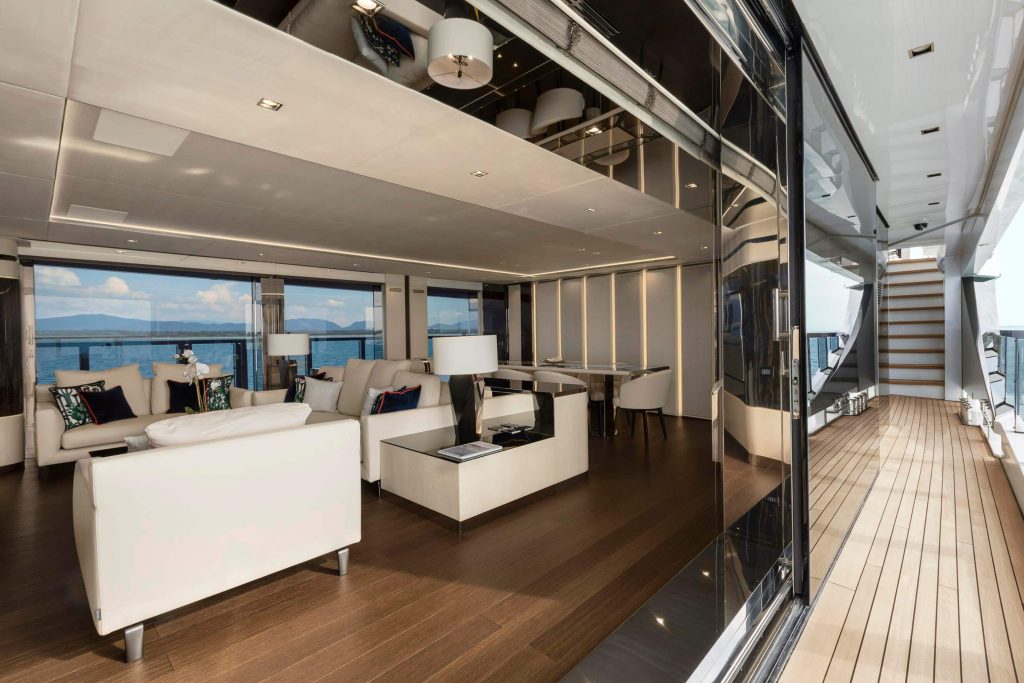 sanctuary yacht charter main salon view from starboard side