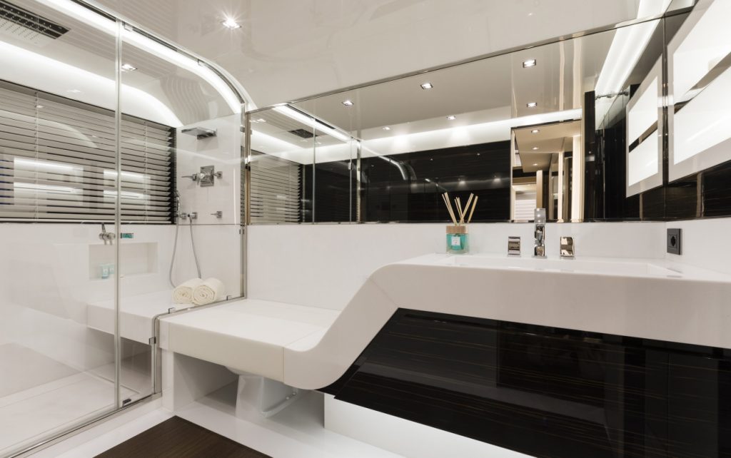 sanctuary yacht charter vip stateroom en suite bathroom