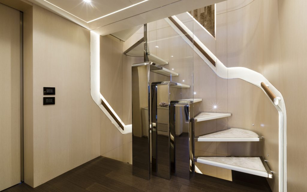 sanctuary yacht charter stairway