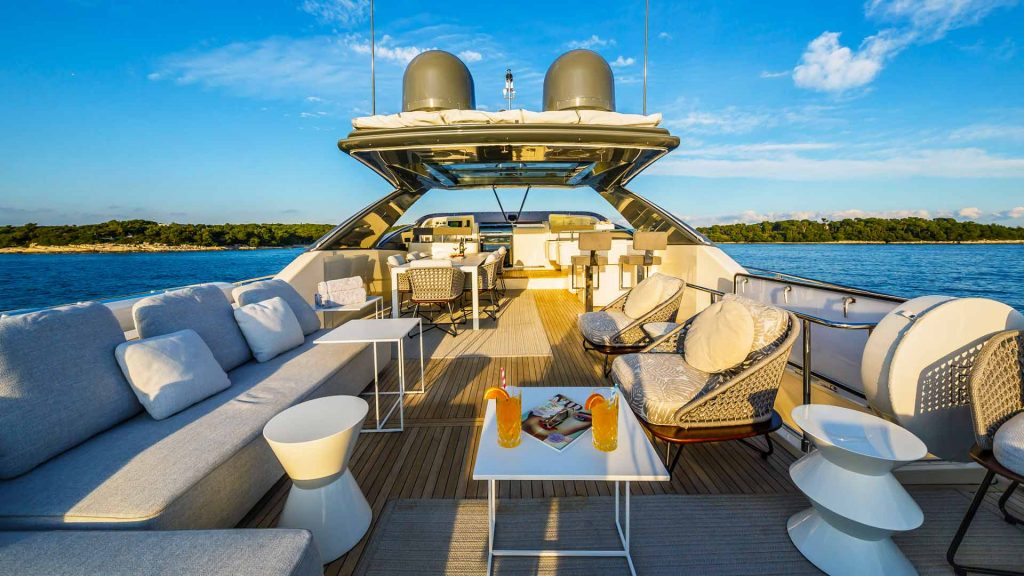 isotta yacht charter sundeck area