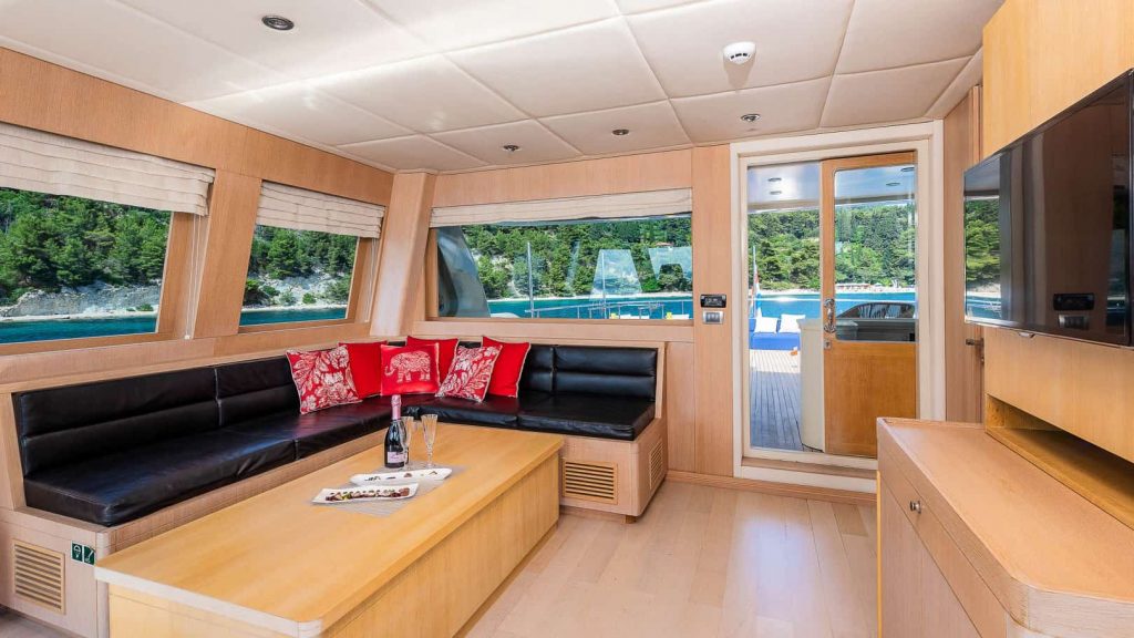 grace yacht charter TV room