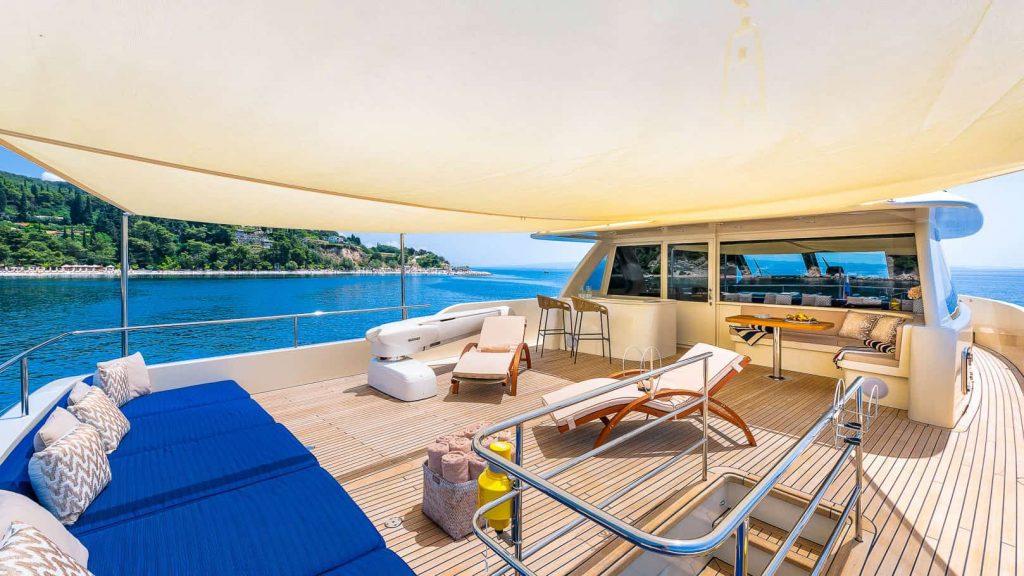 grace yacht charter upper deck overview