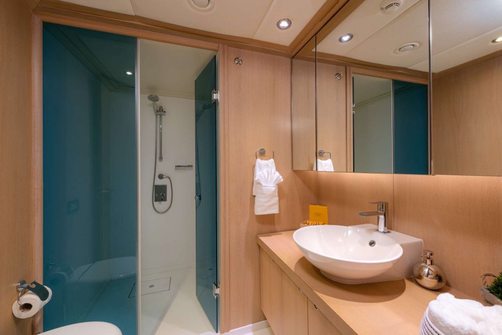 grace yacht charter bathroom view