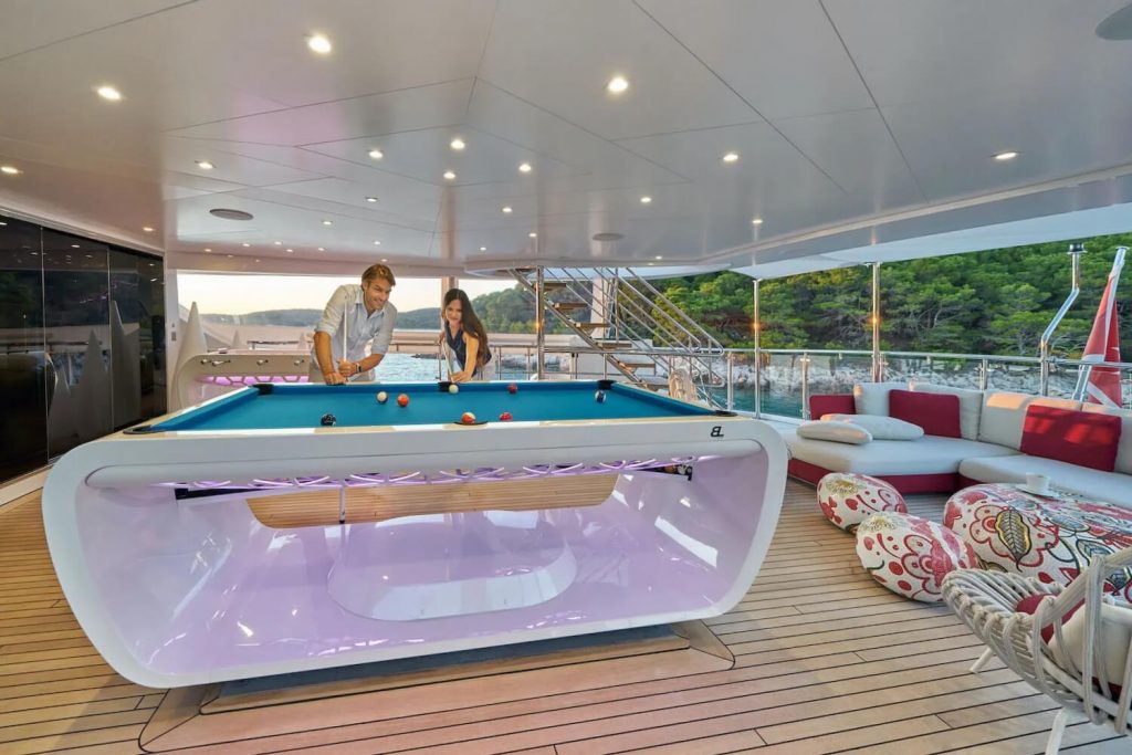 happy me yacht pool table view