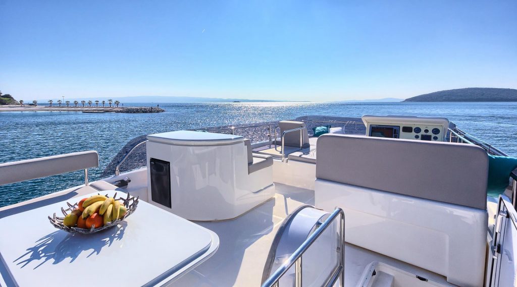 kimon yacht charter flybridge view