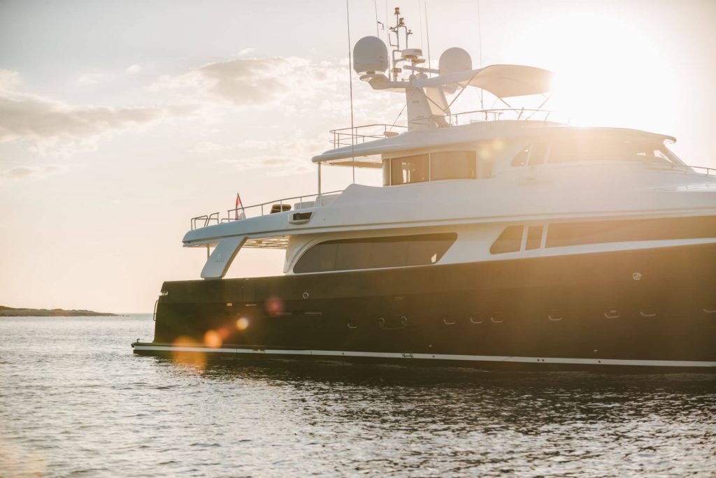 klobuk yacht charter at sunset