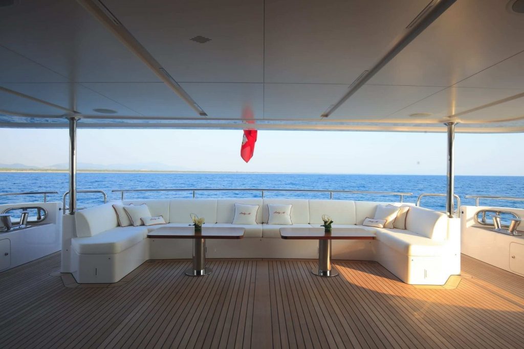 lady mrd yacht charter aft deck area