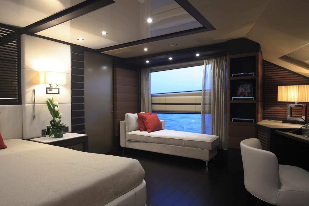 lady mrd yacht charter master suite relaxing area