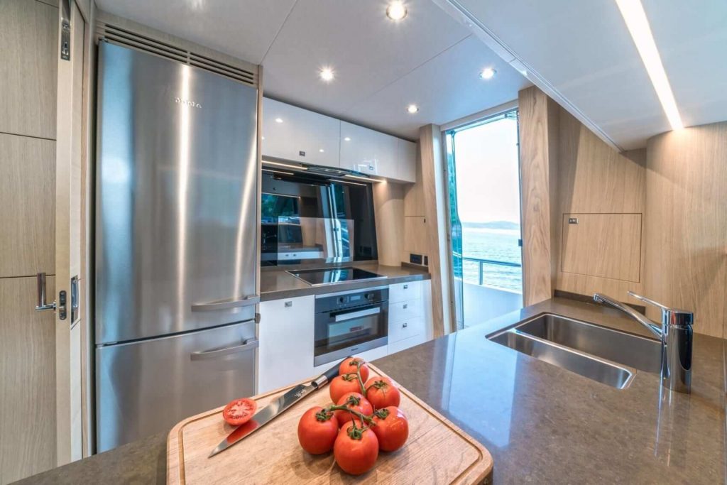 larimar II yacht charter kitchen view