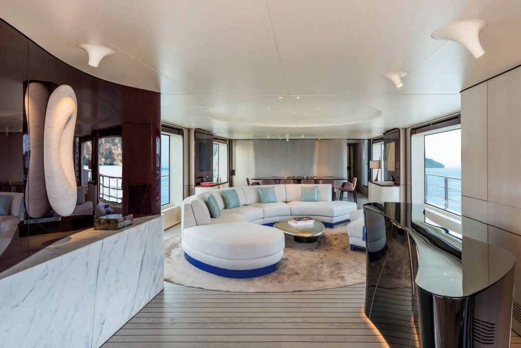 heed yacht charter main salon view