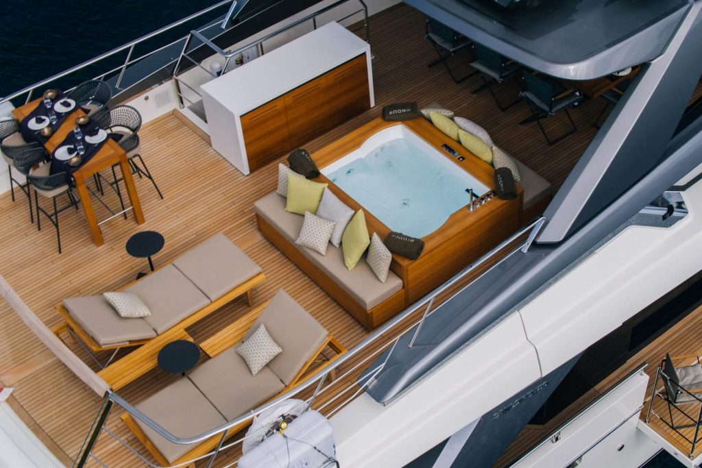 noor II yacht charter flybridge view