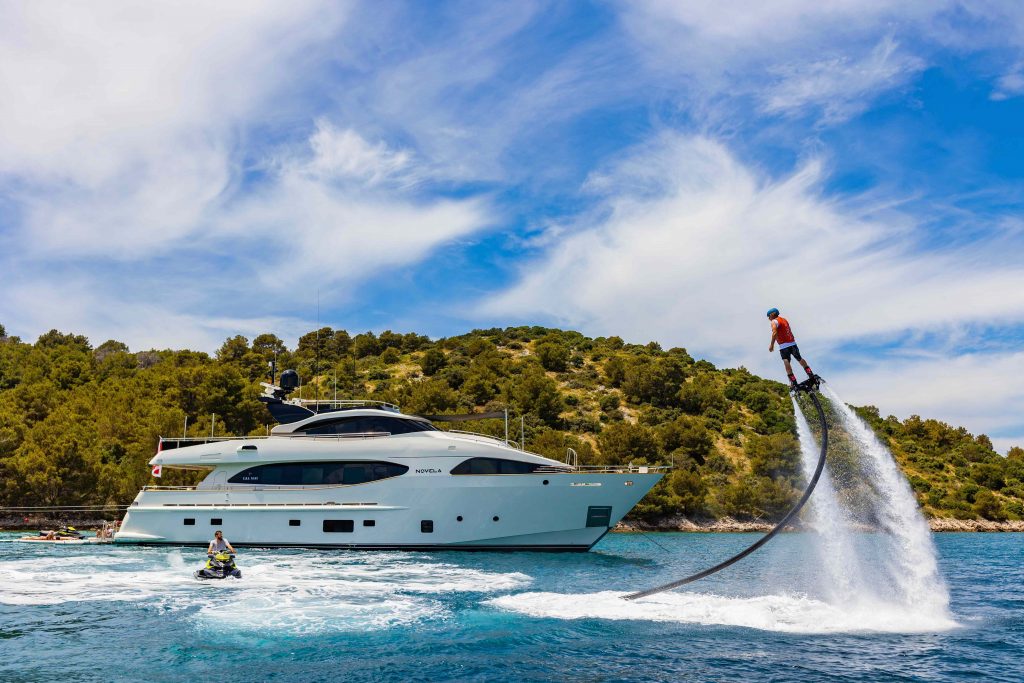 Novela Yacht Charter having fun with flyboard