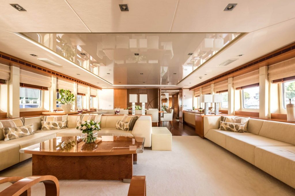 private agram yacht charter main saloon