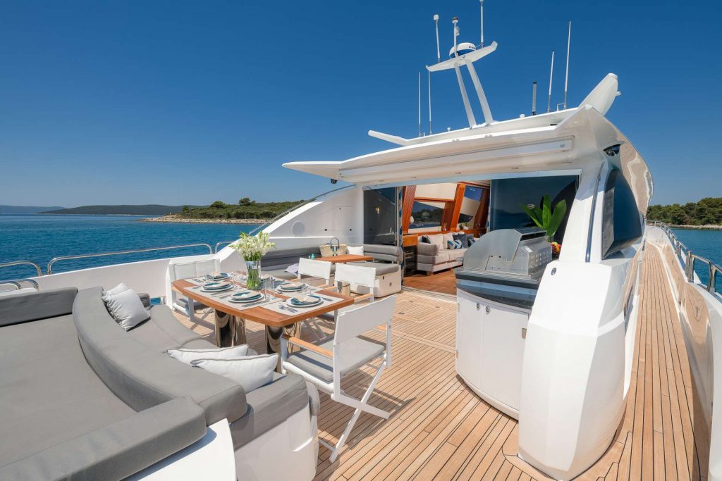 quantum yacht charter aft deck area