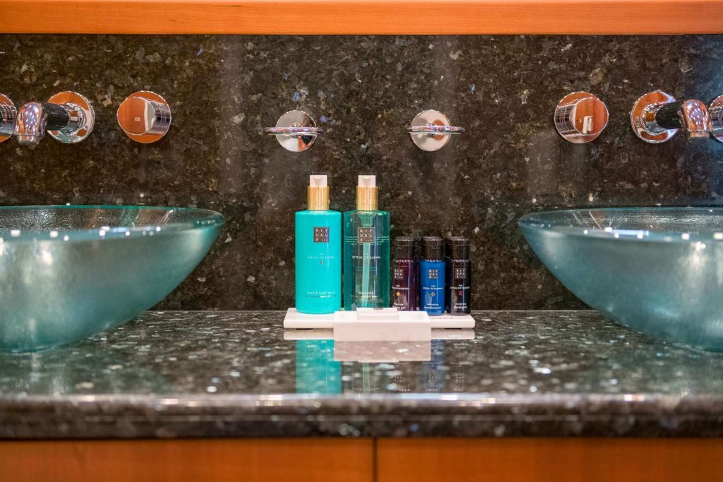 quantum yacht charter cosmetics in the en suite