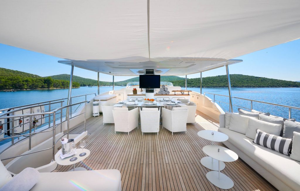 sl sd92 yacht charter upper deck view