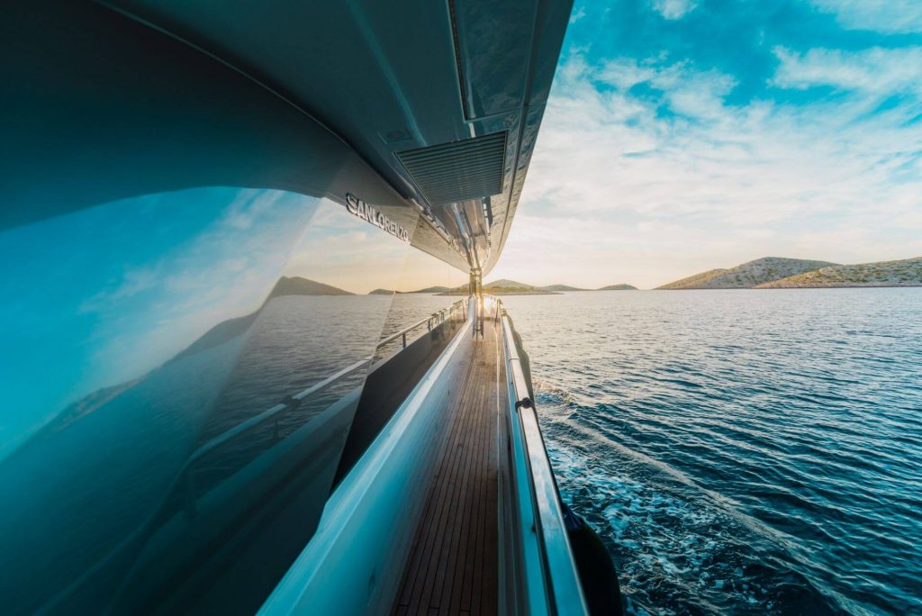 casa superyacht side deck view