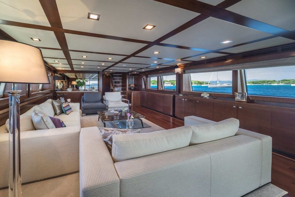 seventh sense yacht charter main saloon view