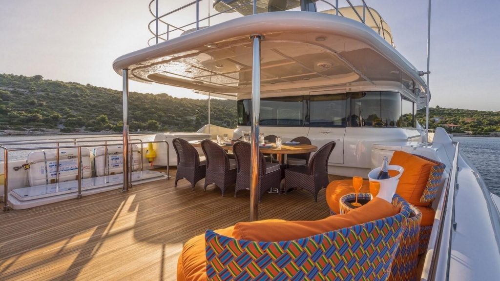 seventh sense yacht charter sundeck area